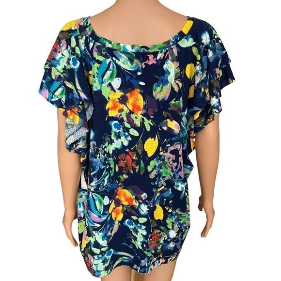 Zac And Rachel Floral Textured Rib Knit top/blouse size 3X NWT. - Picture 6 of 12